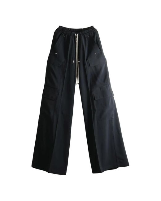 Rick Owens Blue Cargo Belas Wide-Leg Trousers for men