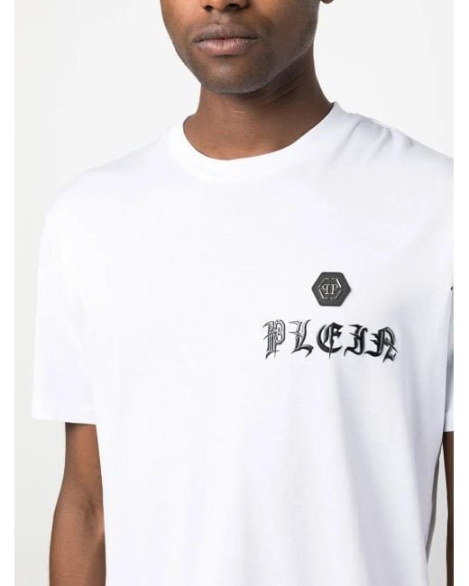 Philipp Plein White Chest Logo-Print Detail T-Shirt for men