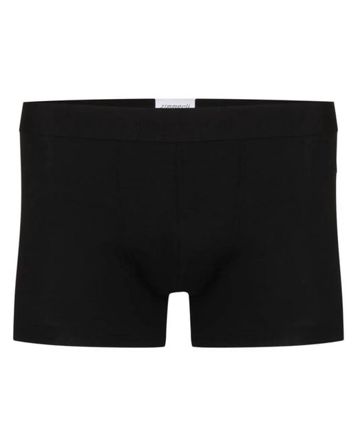 Zimmerli of Switzerland Black Logo-Band Cotton Boxer Shorts for men
