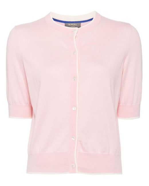 N.Peal Cashmere Pink Short-sleeve Cardigan