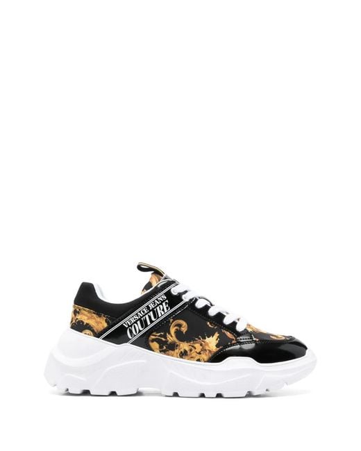 Versace Jeans Couture White Baroque Lace-Up Sneakers for men