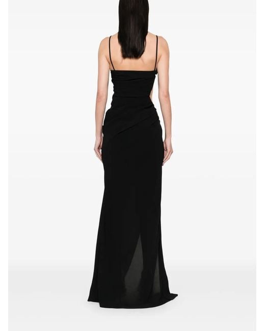 Mugler Black Illusion Cut-Out Gown