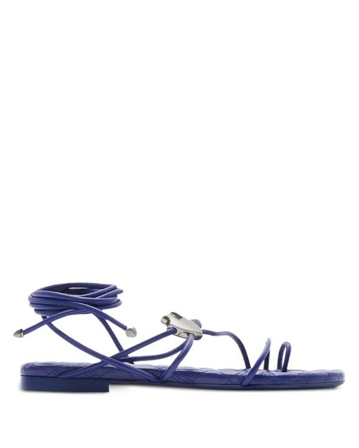 Burberry Blue Ivy Shield Leather Sandals