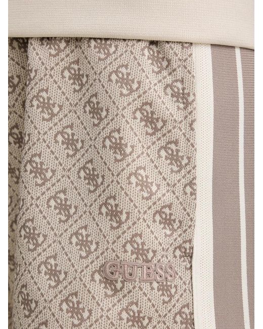 Guess Natural Monogram-Pattern Mini Shorts