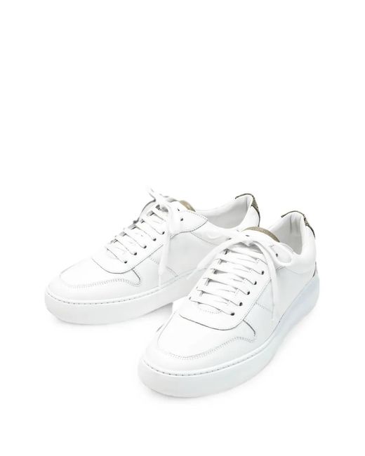 Herno White Leather Panelled Sneakers for men