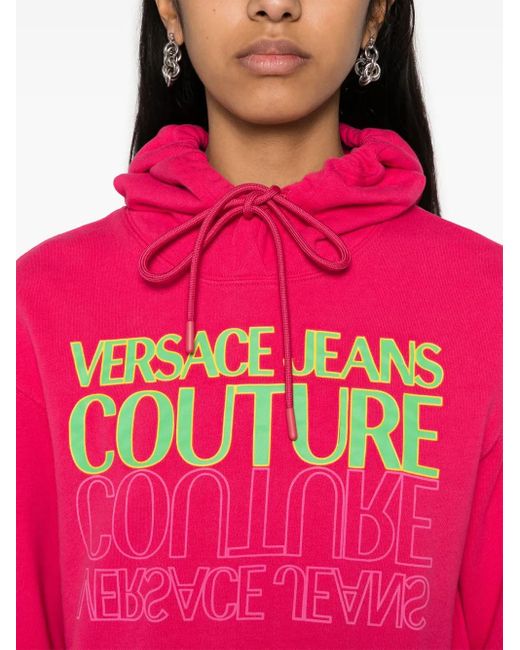 Versace Jeans Couture Pink Upside Down Cropped Sweatshirt