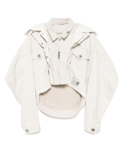 Maison Mihara Yasuhiro White Triple Layered Denim Jacket