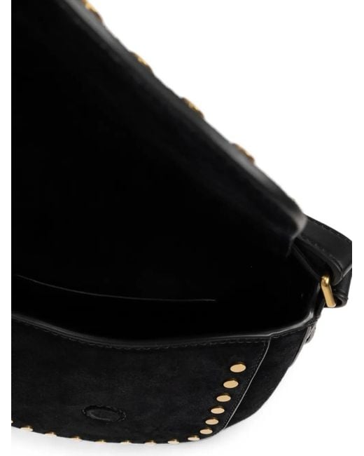 Isabel Marant Black Altay Stud-Embellished Leather Shoulder Bag