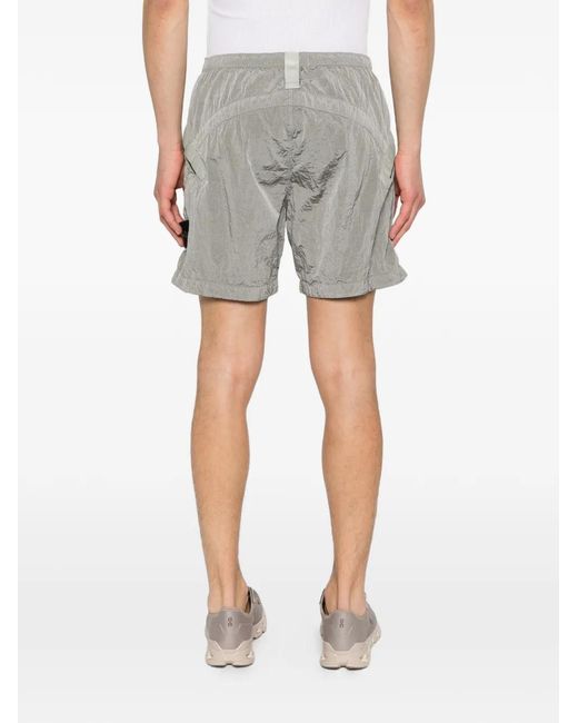 Stone Island Gray Zip-Pocket Shorts for men