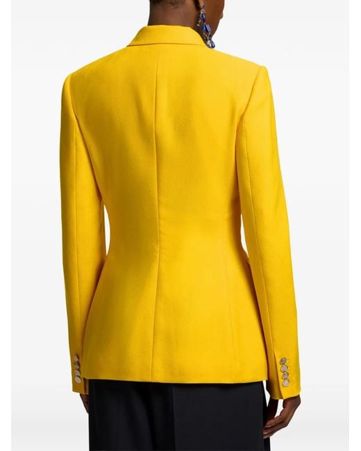 Ralph Lauren Yellow Double-Breasted Peak-Lapels Jacket