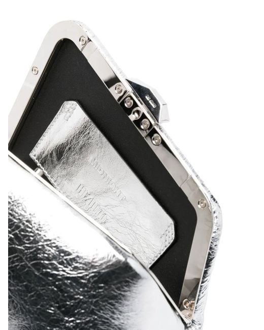 The Attico White Mini Midnight Leather Clutch Bag