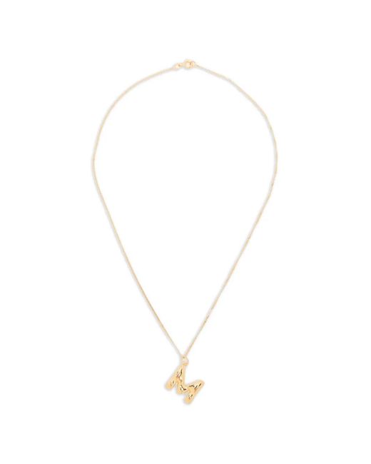 Completedworks White M-Initial Pendant Necklace