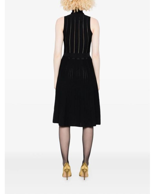 Abito A Coste Con Collo Alto di Elisabetta Franchi in Black
