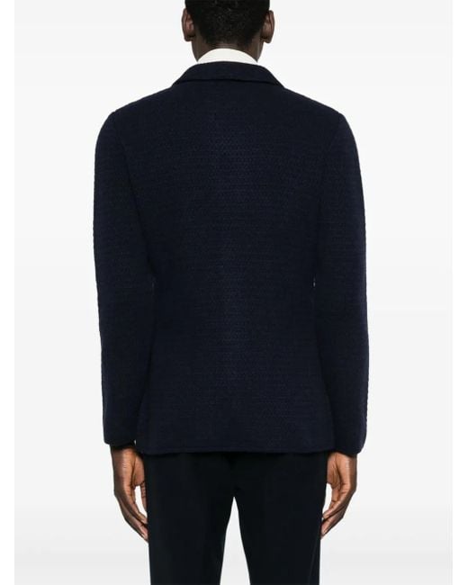 Lardini Blue Single-Breasted Cashmere Blazer for men