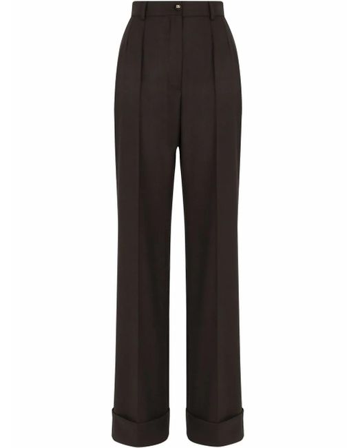 Dolce & Gabbana Black Wool Palazzo Trousers