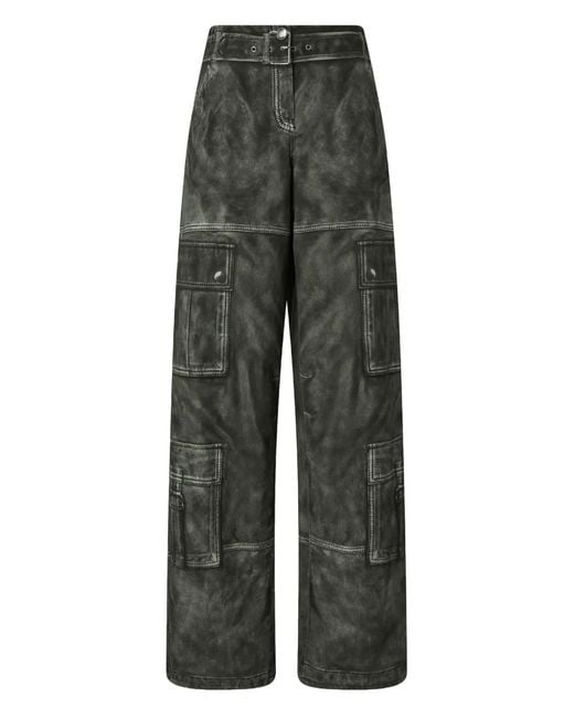 Pantaloni Dritti Con Effetto Vissuto di Pinko in Gray