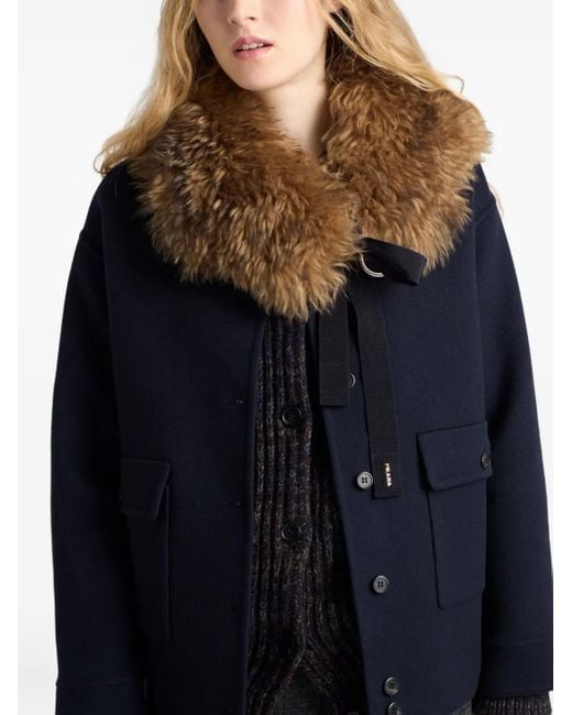 Prada Blue Buttoned Reversible Jacket