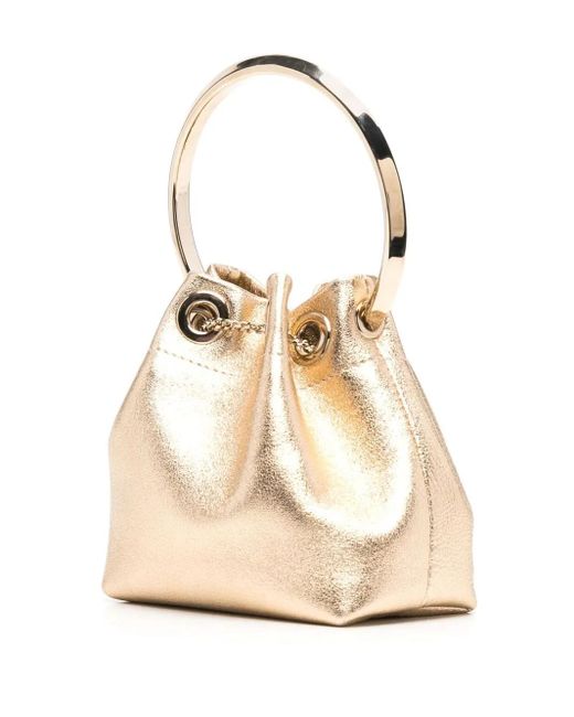 Jimmy Choo White Micro Bon Bon Metallic Nappa Bag