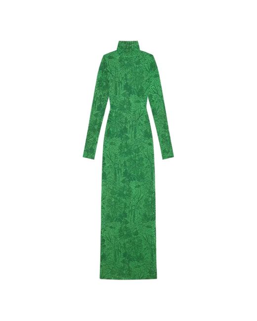 Givenchy Green Floral-Pattern Maxi Dress