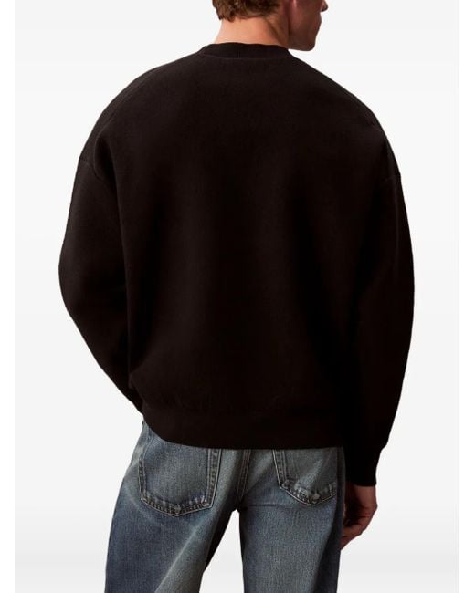 Calvin Klein Black Monogram Logo Sweater for men