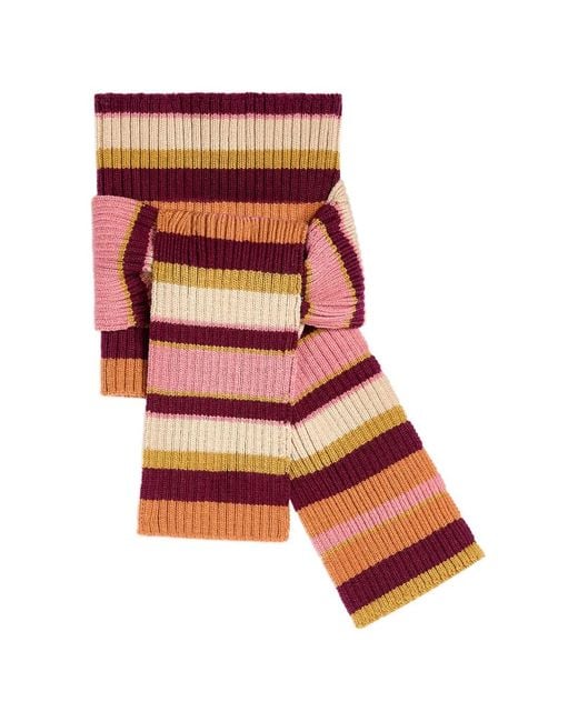 Dries Van Noten Red Wool Turtleneck Scarf