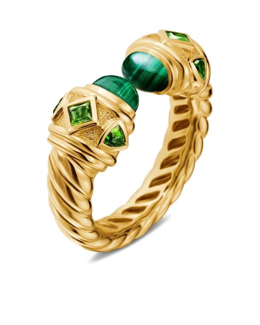 David Yurman Green 18Kt Renaissance Malachite Diopside Ring