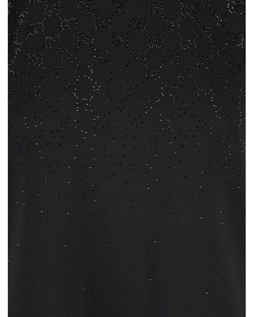 Gucci Black Logo-Pattern Mini Dress