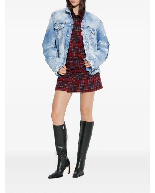 DSquared² Blue Distressed Denim Jacket