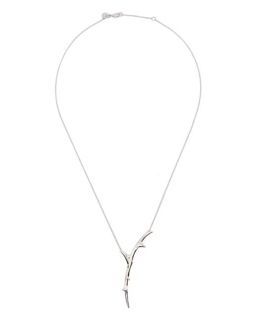 Shaun Leane White Rose Thorn Single Drop Pendant Necklace