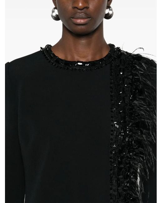 Elie Saab Black Embroidered Cady Blouse