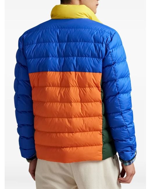 メンズ Polo Ralph Lauren カラーブロック パデッドジャケット Blue