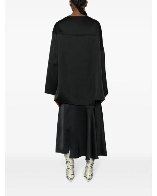 Jil Sander Black Long-Sleeve Panelled Shirt