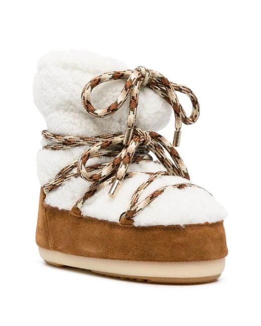 Moon Boot Brown Icon Low Shearling Boots