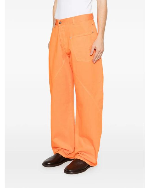 J.W. Anderson Orange Logo-Patch Jeans for men