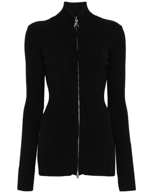 Patrizia Pepe Black Ribbed Cardigan