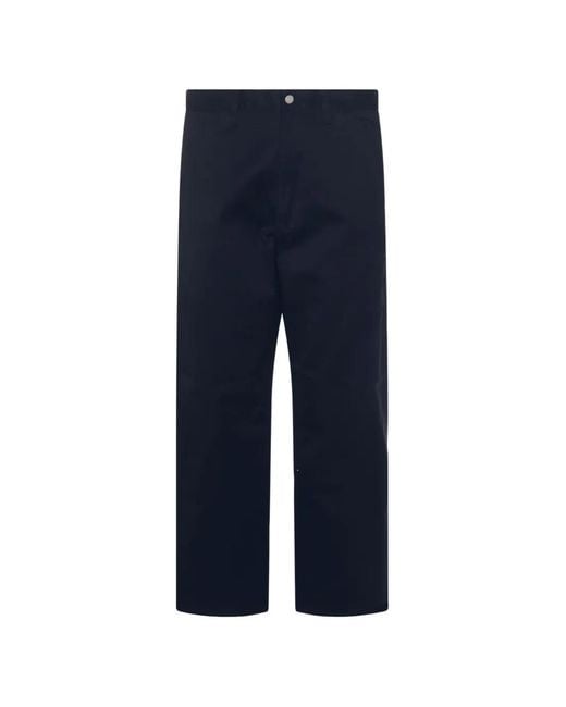 Carhartt Blue Logo-Patch Trousers for men