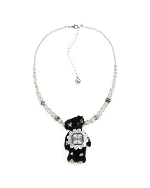 YVMIN White Watch-Dial Bear-Pendant Necklace