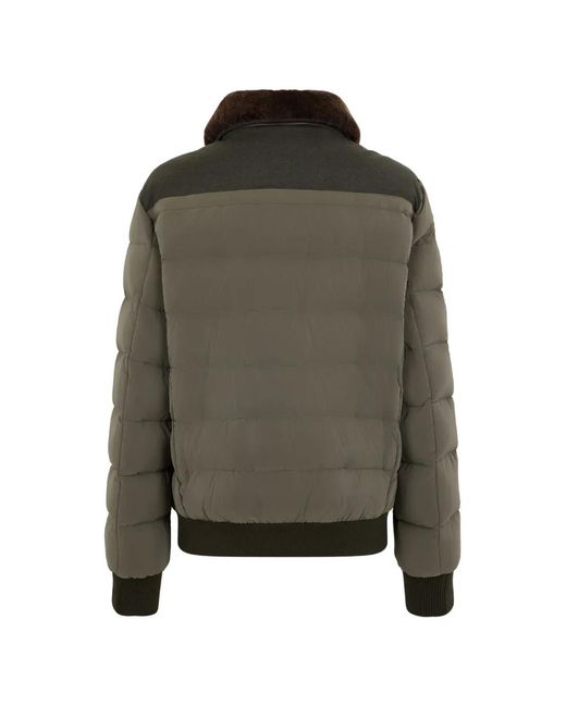 Moorer Green Button High-Neck Padded Jacket for men