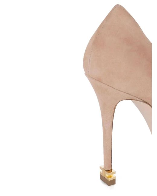 Elisabetta Franchi White 105Mm Suede Pumps