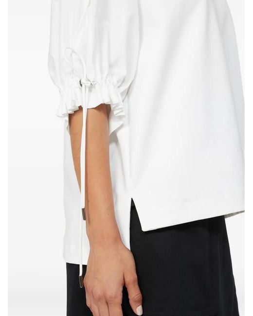 Max Mara White Drawstring-Detail T-Shirt