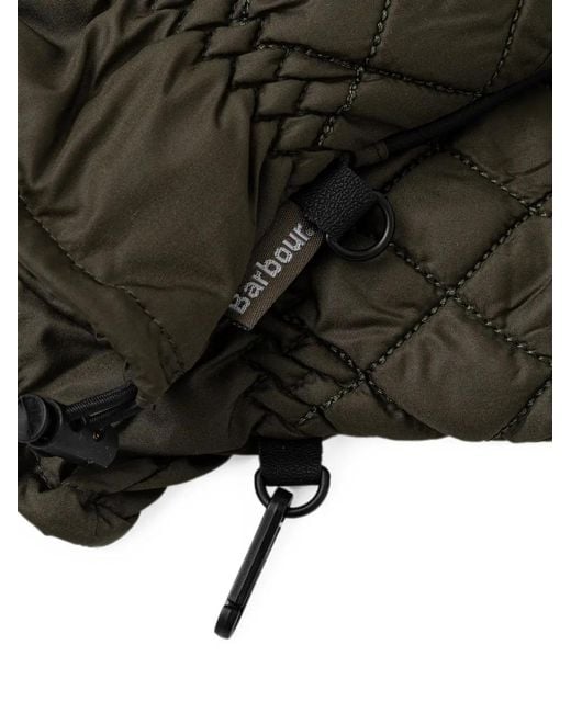 Barbour Black Quilted Drawstring Gloves