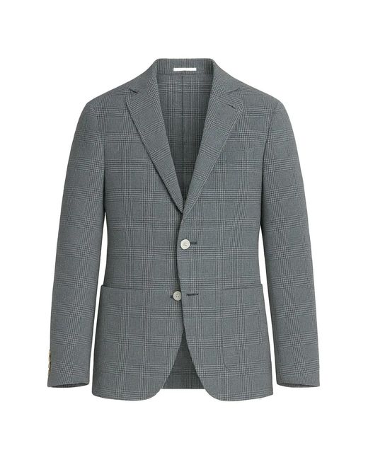 Eleventy Gray Prince Of Wales Check Blazer for men
