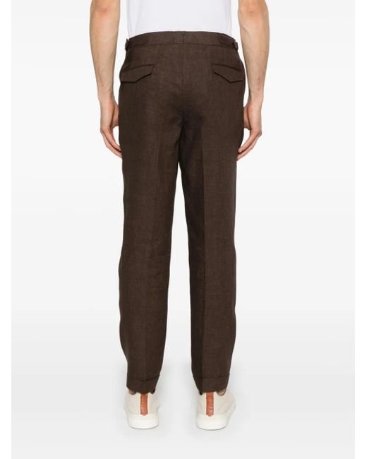 Briglia 1949 Brown Linen Trousers for men