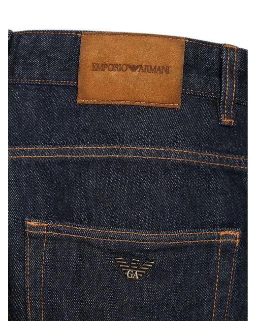 Emporio Armani Blue Wide-Leg Five-Pocket Jeans for men
