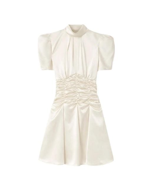 Violante Nessi White Balthus Ruched Short-Sleeve Mini Dress