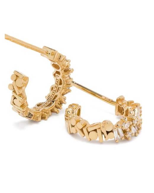 Suzanne Kalan Natural 18Kt Diamond Small Hoop Earrings