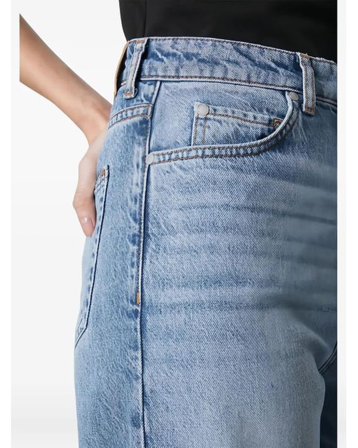 Marc O' Polo Blue Logo-Patch Cropped Jeans