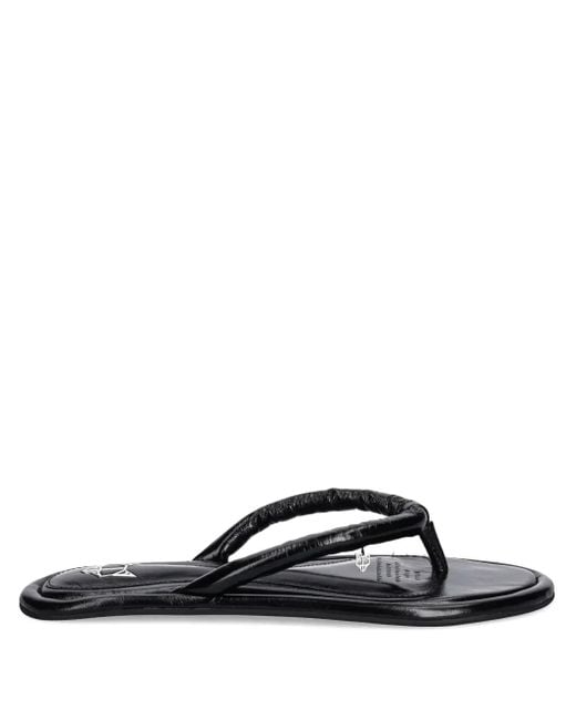 Naked Wolfe Black Grenada Leather Twisted Thong Sandals