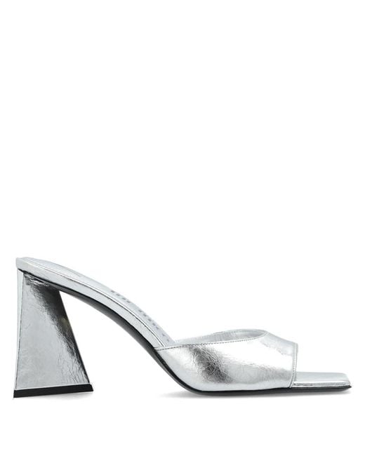The Attico White Devon Mini Leather Mules