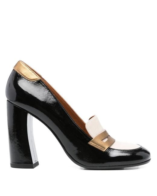 Chie Mihara Black 100Mm Block-Heel Loafer Pumps